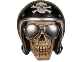 Ootb.de Pokladnička lebka s helmou 14 x13 cm