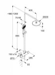 KLUDI - Dive Sprchový set s termostatem, průměr 20 cm, 3 proudy, matná černá 6907939-00