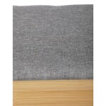 Botník / taburet, 2 police, masiv bambus, přírodní odstín, šedá látka