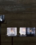 Iittala Skleněný svícen Ultima Thule 6,5 cm – Matt Frosted, čirá barva, sklo
