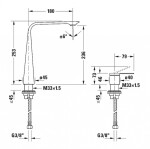 DURAVIT - D.1 Umyvadlová baterie, 2-otvorová instalace, chrom D11130002010