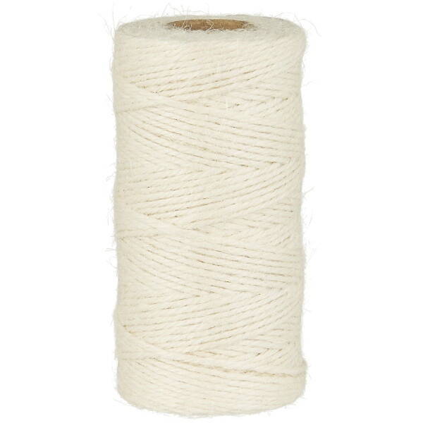Ib Laursen Jutový provázek Cream 100 m, krémová barva, textil