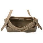 Extravagantní kožená kabelka na rameno Lina, tmavě béžová