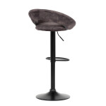 Židle barová, hnědá sametová látka, černá podnož