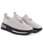 Dámské kožené boty na platformě béžové barvy S.Barski 7092 39