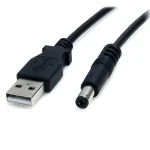 StarTech napájecí kabel USB na Barrel Type M černá / Napájecí kabel / 5 mm / 0,9 m (USB2TYPEM)