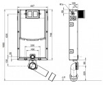 VILLEROY & BOCH - ViConnect Předstěnová instalace pro závěsné WC, 75 cm, se splachovací nádržkou pod omítku, pro zděné stěny 92247900