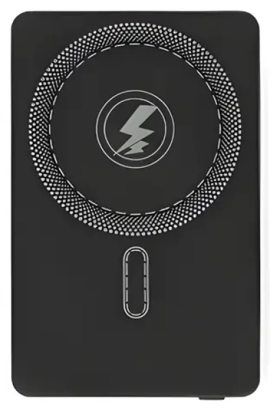 Nedis Magnetic Powerbank 5000 mAh / Bezdrátová powerbanka / 15 W bezdrátově / 20 W USB-C PD / MagSafe (PBKWL20W025BK)