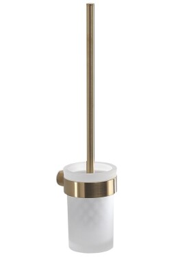 Gedy - PIRENEI WC štětka závěsná, mléčné sklo, zlato mat PI330388