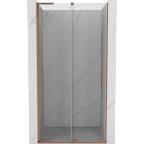 MEXEN/S - Velar L posuvné sprchové dveře 100, transparent, měď kartáčovaná 871-100-003-01-65
