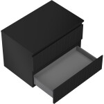 MEXEN/S - Rivel koupelnová skříňka pod umyvadlo 70 cm s deskou, 2 zásuvky, reliéf , černá mat 91A20-07047-2-BFFC71