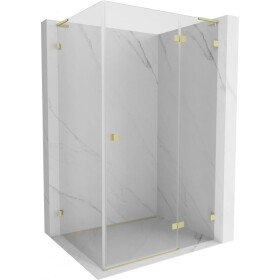 MEXEN/S - Lunar L sprchový kout dveře křídlové pravá 95 x 70, transparent, zlato kartáčovaná 834L-095-070-55-00-P