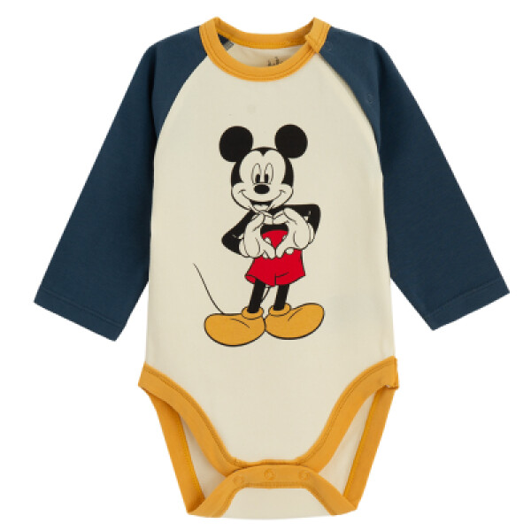 Body s dlouhým rukávem Mickey Mouse -krémové - 62 CREAMY