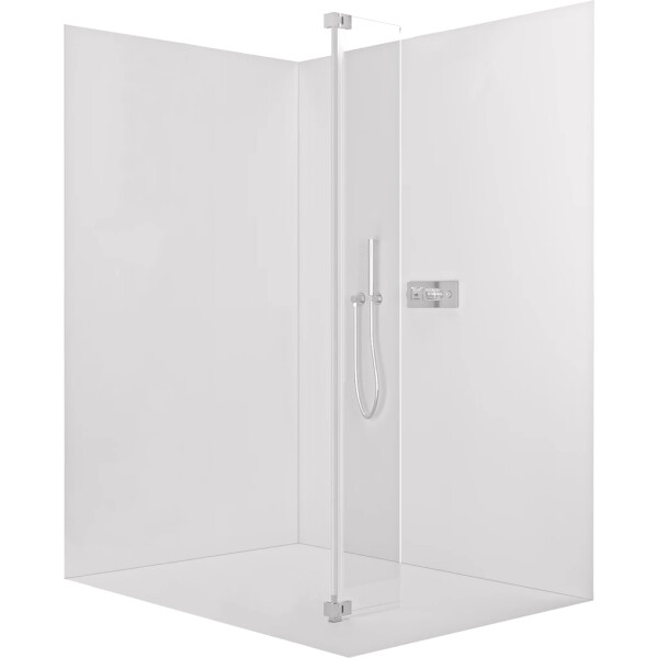 CERANO - Přídavný otočný panel ke sprchové zástěně Onyx - 8 mm - chrom, transparentní sklo - 30x200 CER-537346