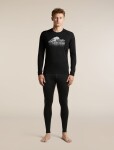 Pánské merino triko dlouhý rukáv ICEBREAKER Mens Merino 200 Oasis LS Crewe Rising Light, Black velikost: M