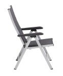 KETTLER BASIC PLUS PADDED polohovací, hliníkové křeslo - stříbrná / antracit