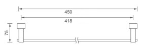 NOVASERVIS - Držák ručníků 450 mm Titania Anet chrom 66327,0