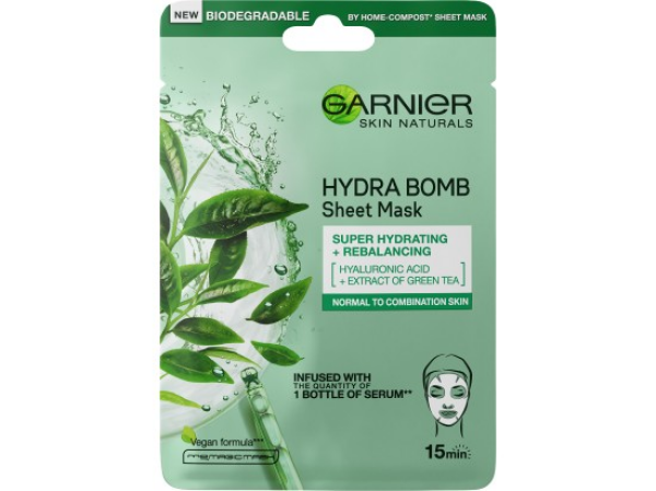 Garnier Skin Naturals super-hydratační čisticí textilní maska moisture+ freshness 32g
