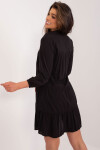 Černé viskózové šaty s volány SUBLEVEL