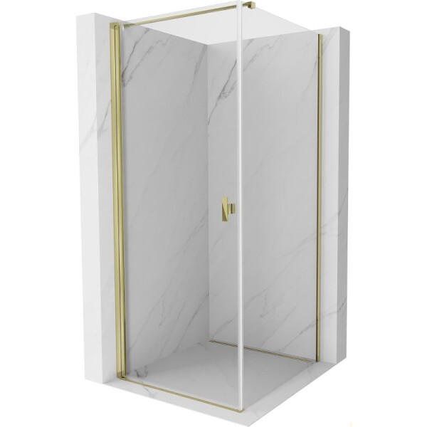 MEXEN/S - Mist-B sprchový kout dveře křídlové 80 x 80, transparent, zlato 8A2T-080-080-50-00