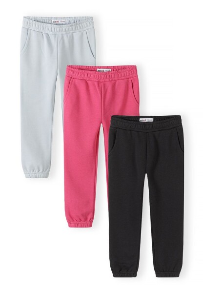 Tepláky dívčí s elastickým pasem a stahovací šňůrkou 3pack Minoti 30FLEECE153 - 122/128 | 7/8let