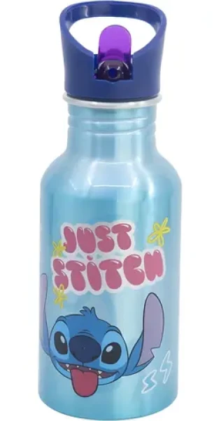 STOR Láhev na pití hliníková Stitch 545 ml / Šroubovací uzávěr / Protikapací brčko / Bez BPA (75025)