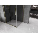 MEXEN/S - Velar L sprchový kout, posuvné dveře 100 x 90, grafit, zlato kartáčovaná 871-100-090-43-55
