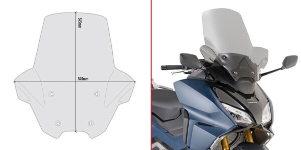 D1186S plexi kouřové Honda Forza 750 (21-24), vxš - 545x570 mm, vyšší o 20 mm