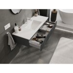 MEXEN/S - Rivel koupelnová skříňka 120 cm s umyvadlem Otis, 1 šuplík, reliéf , grafit mat/bílá mat - 91A20-12023-1-BF66-W18M0 91A20-12023-1-BF66-W18M01