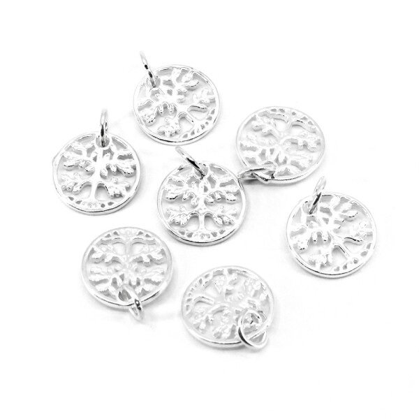 Přívěsek ze stříbra 925 - strom života - 13,5 x 13,5 x 1,5 mm - 1 ks