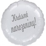 Balónek fóliový stříbrný kruh Krásné narozeniny! balonky.cz Balónek fóliový stříbrný kruh Krásné narozeniny! balonky.cz