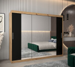 Šatní skříň Abi T2 Barva korpusu: Bílá, Rozměry: 150 cm, Dveře: Černá