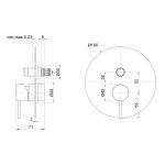 SAPHO - ULTRAMIX podomítková sprchová baterie, 2 výstupy, černá mat/zlato mat UT042BG