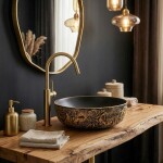 REA - Umyvadlo na desku Babilon Gold REA-U5418