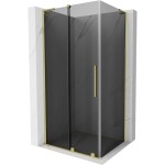 MEXEN/S - Velar L sprchový kout, posuvné dveře 120 x 75, grafit, zlato kartáčovaná 871-120-075-43-55