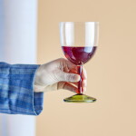 Bloomingville Sklenice na víno Martine Green Glass 220 ml, multi barva, sklo