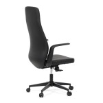 Kancelářské křeslo, černá ekokůže, houpací mechanismus s aretací ve 3 polohách, kovový kříž, kolečka pro tvrdé povrchy