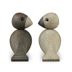 Kay Bojesen Denmark Dřevění ptáčci Lovebirds Oak Wood - set 2 ks, hnědá barva, přírodní barva, dřevo