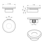 Gedy - PIRENEI mýdlenka, mléčné sklo, gun metal PI1181