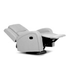 TV a relaxační křeslo, manuální polohování, potah stříbrná látka v dekoru kůže