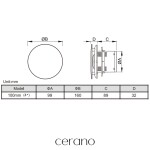 CERANO - Koupelnový axiální kulatý ventilátor - 12W, potrubí 100mm - bílá lesklá CER-978804
