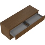 MEXEN/S - Rivel koupelnová skříňka pod umyvadlo 140 cm s deskou, 2 zásuvky, reliéf , ořech 91A20-14047-2-BFFC86