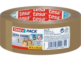 Tesa Ultra Strong Q4124 hnědá / Balicí páska / PVC / 66 m / 38 mm (57175-00000-02)