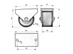 NábytekProNás Kolečko (komplet) 55 x 44 x 31 mm - plast VELIKOST BALENÍ: 1 ks MI-4013