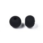 Korálky z polymeru - 7 mm x 5,5 mm - černé - 10ks