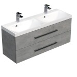 Koupelnová skříňka s dvojumyvadlem SAT Cube Way 120x53x40 cm beton CUBE2120ZBE CUBE2120ZBE