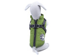 Achar zimní bunda pro psa s postrojem Barva: Červené-vločky, Délka zad (cm): 22, Obvod hrudníku: 34 - 36 cm