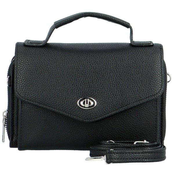 Stylová dámská koženková mini crossbody kabelka Milax, černá