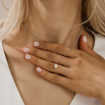 Dvojitý náhrdelník s perlou Éléonore - chirurgická ocel, Stříbrná 38 cm + 5 cm (prodloužení)