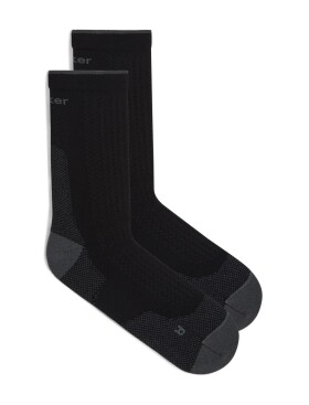 Pánské merino turistické ponožky ICEBREAKER Mens Hike+ Ultralight Crew, Black/Obsidian velikost: 44,5-46,5 (L)
